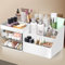 Lexvss Make-up-Organizer, Kosmetik-Schreibtisch-Aufbewahrungsbox mit Schubladen, Metallic Weiß, Minimalistisch, Kosmetik-Organizer, CADDY, Tabletop Mount