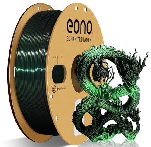 Eono Schwarz-Grün Zweifarbig Gradient PLA Filament 1.75mm, Silk Verlauf Dual, 1kg Spule +/- 0,03 mm (2.2lbs), Mehrfarbig
