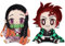Jiumaocleu 2pcs Kamado Tanjiro und Kamado Nezuko Weiche Figur Kopfkissen, 20cm Anime Figur Wurfkissen Umarmungs Kissen Fans Sammlung, Niedliches Dekokissen für Sofa Heimdekoration