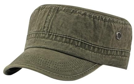 YSJCHEBS Berretto Militare Lavato In 1 Pezzo, Berretto Piatto Retrò, Berretto Militare Personalizzato Versatile, Berretto Con Visiera Regolabile, Adatto Sia Per Uomini Che Per Donne