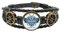 Lederarmband mit Eulen-Motiv, Art-Deco-Design, geflochten, M, Metall