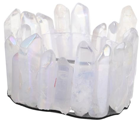 Alipis Kerzenhalter Aus Kristall Kristallform Kristallcluster Stumpenkerzen Rohe Kristalle Teelicht Aus Kristall Rosenquarz Kristallgitter Teelichthalter Aus Kristall Quarzkristalle Weiß