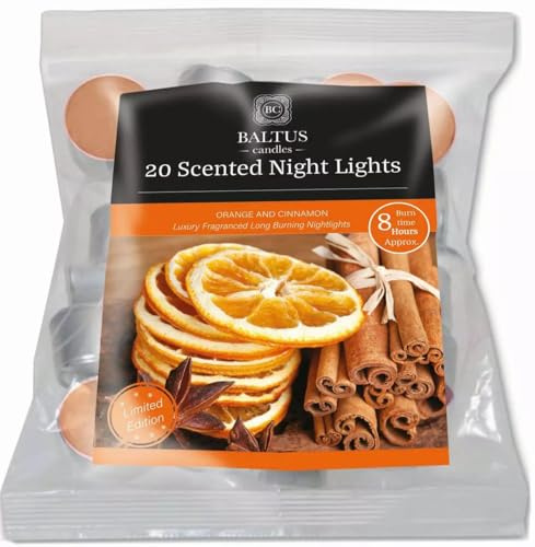 Winter Fragrance 8 Hour Tea Lights 20 Pack (Orange & Cinnamon)