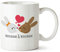Partycards Tasse Personalisiert, Weiß 330 ML, 2 Namen Möglich, Beidseitig Bedruckt, Spülmaschinengeeignet - Ideal als Tasse zu Ostern oder Tasse für Lieblingsmensch, Küssende Hasen