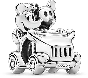 PANDORA Disney Minnie Mouse & Mickey Mouse Car Charm Sterling-Silber 13,2 x 12,5 x 8,8 mm (T/H/B)