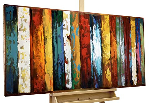KunstLoft Metallbild 3D | 100% HANDGEFERTIGT | 120x60x4cm | Wandbild Metall Deko 'Dritte Dimension' | Abstrakt | Bunt | Metall Wanddeko Wohnzimmer