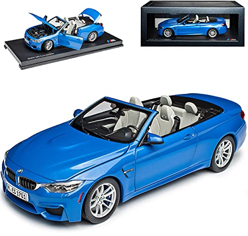 B*M*W 4er Cabrio M4 F83 Yas Marina Blau Ab 2014 1/18 Jadi Modell Auto mit individiuellem Wunschkennzeichen