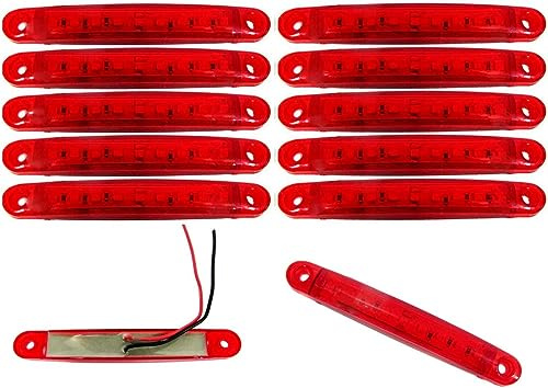 Formplas 10x 9 SMD LED Begrenzungsleuchten Rot 12V 24V Positionsleuchten LKW Anhänger E-Prüf