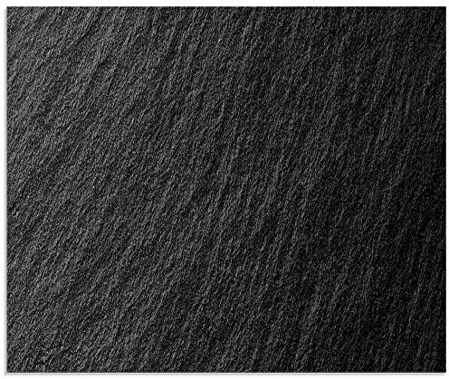 ARTLAND Spritzschutz Küchenrückwand Küche Herd Glas mit Motiv 60x50 cm Steinoptik Schiefer Stein Modern Hochglanz Schwarz U1RE