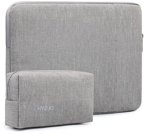 HYZUO 13 Zoll Laptop Hülle Tasche Laptophülle Kompatibel MacBook Air M2 A2681 13.6 Display 2022, MacBook Air 13 M1 2018-2021, MacBook Pro 13 M2 M1 2016-2022, XPS 13, Surface Pro 9/8/X/7/6/5, Hellgrau