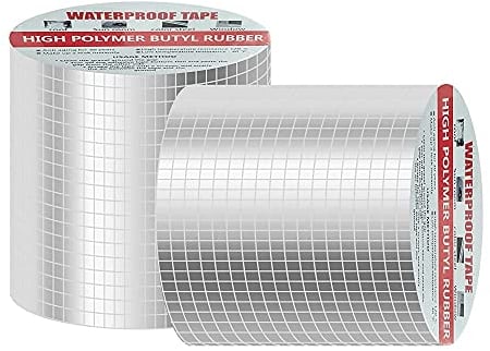 Taipintee Wasserdichtes Klebeband 5m*10cm,Dichtungsband Selbstklebend, Dichtband dusche,Butylkautschuk Aluminiumfolie dichtband,für Dachleckage, Oberflächenriss, Fensterbankspalt, Rohrbruch