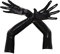 dPois Damen Wetlook Handschuhe Lange Kunstleder Fingerhandschuhe Abendhandschuhe Armstulpen Gothic Punk Kostüm Halloween Party Rave Clubwear Schwarz L
