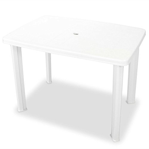PETSOLA Kstyhome Table de Jardin Blanc 101 x 68 x 72 cm Plastique