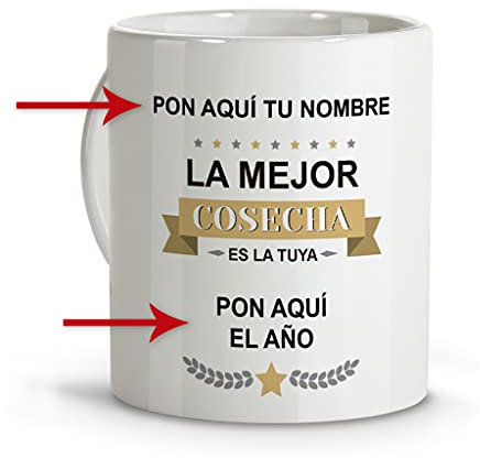 LolaPix Taza personalizada. Tazas personalizadas. Tazas desayuno originales. Varios diseños. CUMPLEAÑOS COSECHA