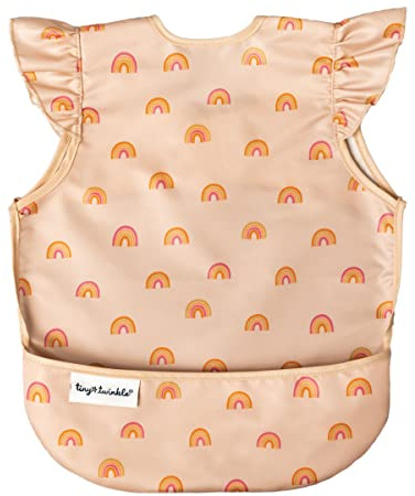 Tiny Twinkle Schmutzfester Baby-Lätzchen – Wasserdichtes Lätzchen für Babygeführtes Abstillen | 100% Recyceltes Polyester, Pflegeleicht & Maschinenwaschbar (Boho Regenbogen, Groß 2–4 Jahre)