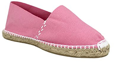 Desconocido Espadrillas classiche in tela con suola in juta, Rosa, 36 EU
