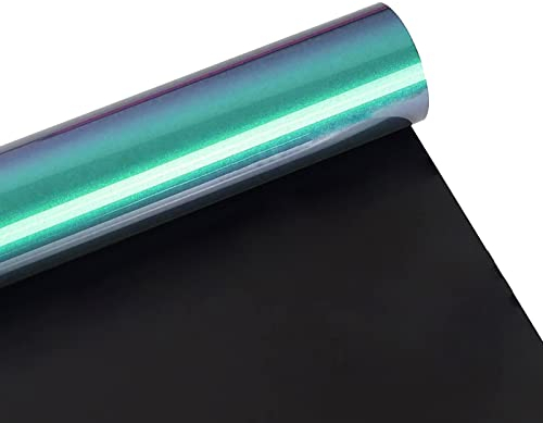 FOSER Plotterfolie Textil, Chamäleon Plotterfolie 30,5cm×1,5m Heat Transfer Vinyl, Farbverlaufsfarben Textil Bügeltransferfolie, für DIY T-Shirt, Stoffe (Chamäleon A-06)