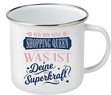 Top Lady Becher Shopping Queen |Emaille|350ml|