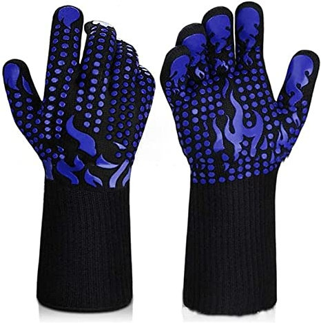 Gants de four, gant résistant à la chaleur, gants de barbecue résistants aux hautes températures gants de four 500 800 degrés ignifuges barbecue isolation thermique gants micro-ondes gants de four (Co