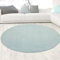 Wohnzimmer Shaggy Teppich mit weichem Hochflor in blau Größe 200 cm Rund