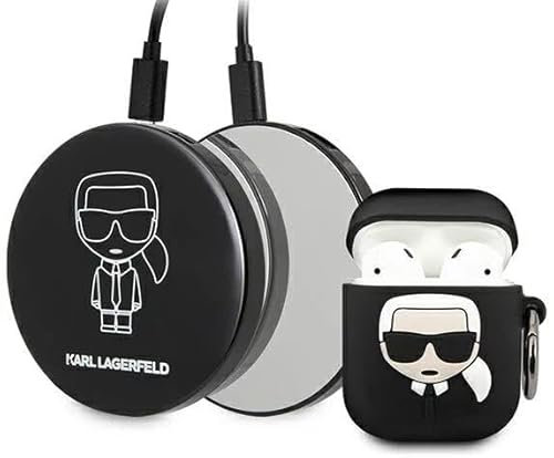 Karl Lagerfeld Bundle Ikonik Zestaw Schutzhülle für Apple Airpods 1 2 Power Bank Z Lusterkiem