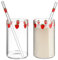 Kichvoe Set Di 2 Bicchieri Con Cannuccia Per Latte, Acqua, Fragola, Succo, Frullato, Caffè - Simpatici Bicchieri Per Casa, Ufficio, Scuola