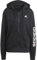 adidas Femme Essentials Linear Full-Zip French Terry Hoodie, Black/Clear Pink, M