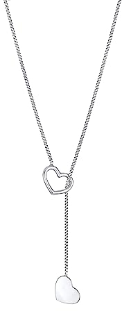 Elli Halskette Damen Y-Kette Herz Anhänger Liebe in 925 Sterling Silber