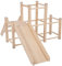KiddyMoon Parque Infantil De Madera con Tobogán para Niños PG-001, Natural