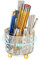 Omhuzsyo Acryl Stiftehalter, 360 Grad drehbarer Stiftehalter, Schreibtisch-Organizer mit 6 Fächern, Stiftehalter für Büro, Schulbedarf, Zuhause usw. (Transparent)