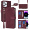 Cavor Compatible with iPhone 15 Pro Max Case With Card Holder With Strap,Flip Leather Crossbody Wallet Case,[9 Card Holders][Magnetic][Lanyard],Cover Phone Case for women - Red