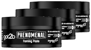 got2b Schwarzkopf Phenomenal Forming Paste Halt 3 (3x 100 ml), Haarwax für Männer verleiht einen phenomenalen Barbershop Style, Styling Gel für starken Halt & natürlichen Glanz
