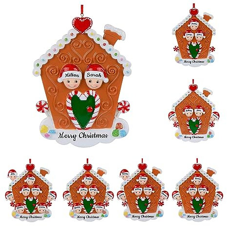 2024 Ornamento natalizio personalizzato per la famiglia con 2/3/4/5/6/7/8 nomi, decorazione da appendere all'albero di Natale con i nomi dei membri della famiglia