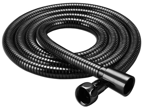 Tubo doccia nero flessibile 2 metri acciaio inox flessibilita superiore anti-torsione universale resistente all'usura tubo doccia flessibile nero 2m tubo per doccia nero