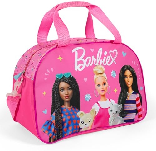 PERLETTI Borsa da Viaggio Bambina - Borsone Palestra Sacca Sportiva Bimba Scuola Materna Elementare Capiente - Borsa Sport Duffel Travel Bag Rosa Fucsia con Tracolla - Dimensioni 28x41,5x21cm
