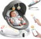 Fdlscpem Baby Swing Chair,Electric Baby Bouncer Connected with mobile app,Baby Bouncer from Birth with 0–6 Months,5 Swing Amplitudes 3-Stage Timer,10 Music and Bluetooth,Newborn Bouncer grey