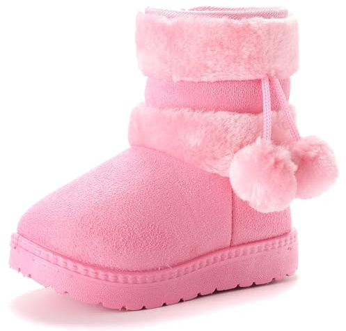 Yeeteepot Bottes de Neige Hiver Fille Chaud Doublé Bottines rose 31 EU