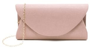 QUEEN HELENA Pochette Elegante con Strass Borsetta Cerimonia con Tracolla Donna (S-608 Rosa)
