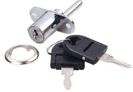 dijiusidy Easy to Install Linkage Lock for Office Cabinets and Chests of Drawers Zinc Alloy Rotary Lock Cylinder Desk Triple Lock, Silver, 19MM