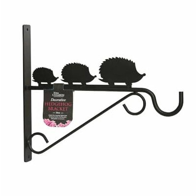 Gifts Direct 2 U Tom Chambers Decorative Hedgehog Hanging Basket Bracket Black - 30cm