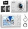 Digital Camera, Compact Digital Camera 64MP Autofocus 18x Digital Zoom with 32G SD Card & 2 Batteries - Cheap 4K Portable Vlogging Camera Gift for Photography Beginner Kids Teens Students White