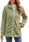 Zetieny Felpa Donna con Cappuccio Cappotto in Pile Invernale Zip Teddy Giacca Leggero Hoodie Manica Lunga Felpa Autunno Invernale Sweatshirt Cardigan Casual Outwear con Tasche