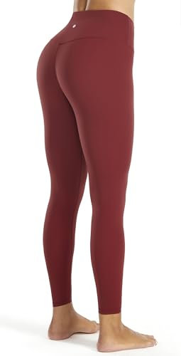 Persit Damen Sporthose Lange Sport Leggings High Waist Yoga Leggins Sportleggins Yogahose (M, Knallrot, 71 cm)