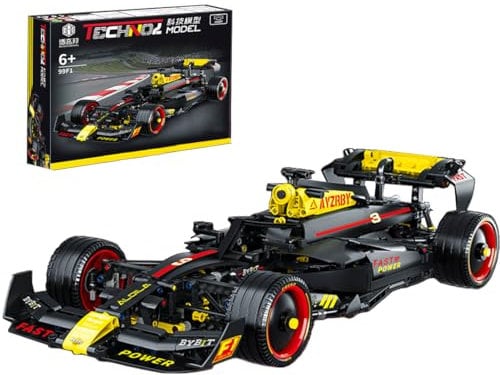 LIKLIKLINK Technik Rennwagen Bausteine Formula F1 Bausatz, 1039 Teile Klemmbausteine Sportwagen Modellbausatz, MOC F1 RB19 Formula Rennenauto Spielzeug Bauset Kompatibel mit Großen Marken