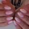 Goiern Lot de 24 faux ongles roses à presser - Amande moyenne - Ombre blanc ombré - Ongles de printemps