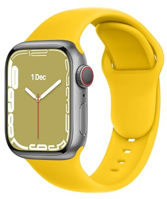 DONEGANI C1B for Apple Watch Strap Ultra 2 Se 10 40mm 44mm 46mm 42mm 45mm 41mm 38mm 49mm Series 10 9 8 7 6 5 4 3 Band Women Men Sport Silicone Lemon Yellow