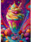 DOMROM Eiscreme Diamond Painting, Bunt Diamond Painting Erwachsene Kinder Diamond Painting Set, Diamant Malerei Kit Diamond Art Erwachsene für Home Wand Dekor 30x40cm
