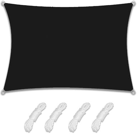 Sonnensegel, 4 x 5 m, rechteckig, wasserdicht, UV-Block, Gartenmarkise, Baldachin, D-Ring-Seil inklusive, atmungsaktiv, Terrassensegel, Pergola für Außenbereich, Hof, Rasen, 98 % UV-Schutz