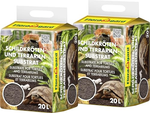 Floragard Terreau pour Tortues et Substrat de Terrarium - Litière Naturelle pour Reptiles - 2x20 litres