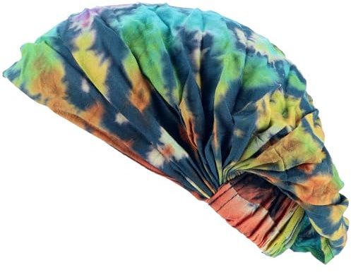 GURU SHOP Einmaliges Batik Haarband, Kopfband, Bandana Kopfbedeckung, Stirnband - Petrol, Synthetisch
